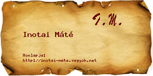 Inotai Máté névjegykártya